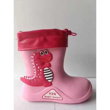 Rózsaszín dínós gumicsizma