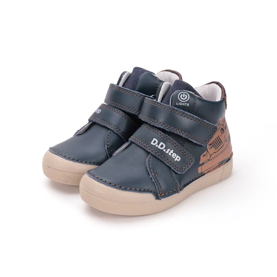 D.D Step led-es bőr magasszárú cipő