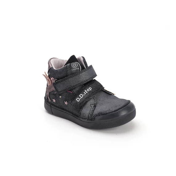 D.D Step led-es bőr magasszárú cipő