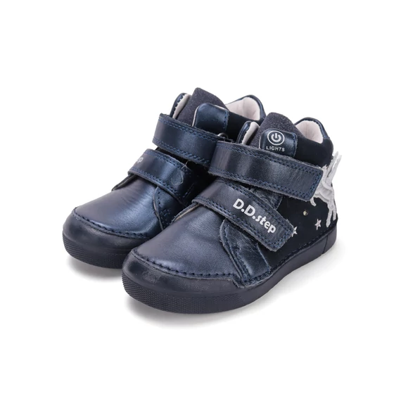 D.D Step led-es bőr magasszárú cipő